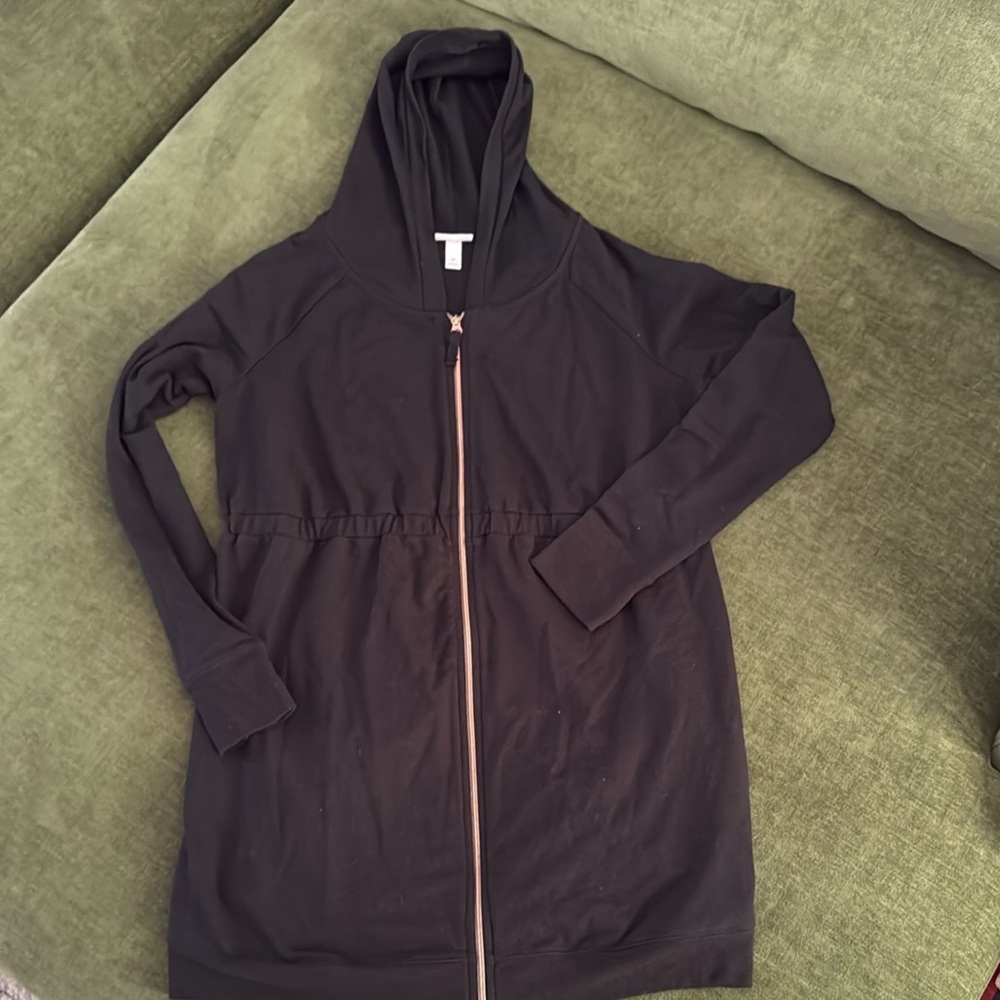 Isabel Black Zip-Up long Maternity Hoodie sz M